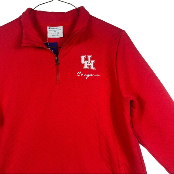 Champion UH Cougars Textured Quarter-Zip Men’s Pullover Sweater Size XLarge - Picture 2 of 8